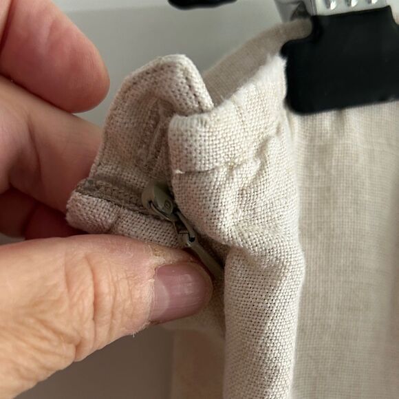 Eileen Fisher oatmeal linen Pants large - Picture 5 of 7